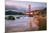 In Reflection at Marshall Beach, Golden Gate Bridge, San Francisco-Vincent James-Mounted Photographic Print