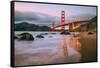 In Reflection at Marshall Beach, Golden Gate Bridge, San Francisco-Vincent James-Framed Stretched Canvas