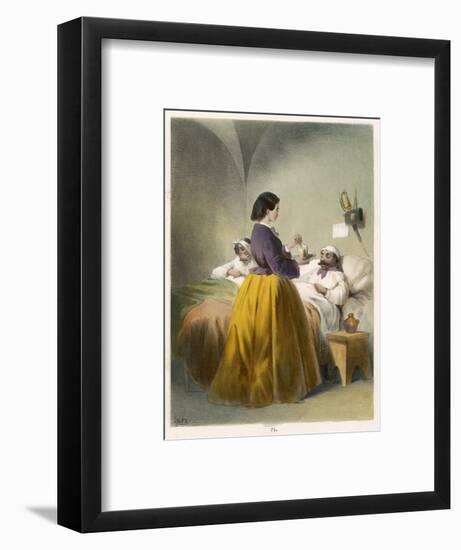 In Scutari Florence Nightingale Attends a Patient-null-Framed Art Print