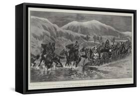 In Search of Miss Stone, the Departure of the American Mission from Seres to Djuma-Bali-John Charlton-Framed Stretched Canvas
