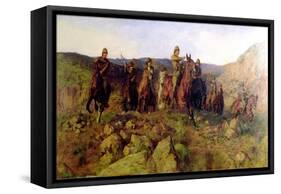In Sight - Lord Dundonald's Dash on Ladysmith, 1900-Lucy Kemp-Welch-Framed Stretched Canvas