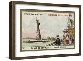 In Sight of New York - the Statue of Liberty-null-Framed Giclee Print