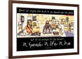 In Speech, In Life, In Love-null-Framed Art Print