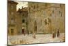 In Square in Volterra-Francesco Gioli-Mounted Giclee Print