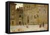 In Square in Volterra-Francesco Gioli-Framed Stretched Canvas