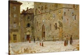 In Square in Volterra-Francesco Gioli-Stretched Canvas