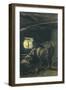 In Stable, 1883-1886-Giovanni Segantini-Framed Premium Giclee Print