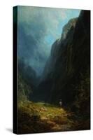 In the Alpine High Valley (Landscape with Mt. Wendelstei), C. 1871-Carl Spitzweg-Stretched Canvas