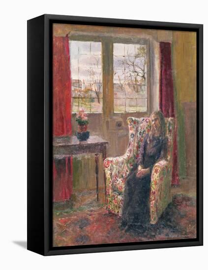 In the Armchair by the Window-Joyce Haddon-Framed Stretched Canvas