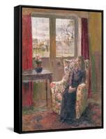 In the Armchair by the Window-Joyce Haddon-Framed Stretched Canvas