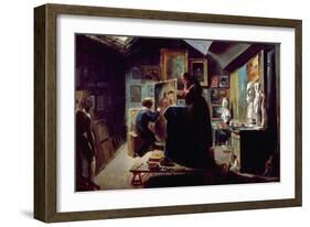 In the Artist's Studio, 1820-30-Achille Deveria-Framed Giclee Print