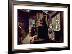 In the Artist's Studio, 1820-30-Achille Deveria-Framed Giclee Print