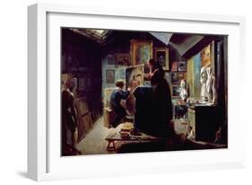 In the Artist's Studio, 1820-30-Achille Deveria-Framed Giclee Print