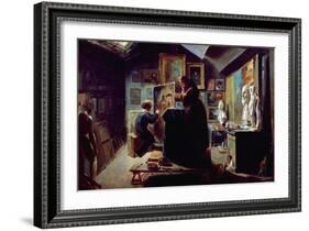 In the Artist's Studio, 1820-30-Achille Deveria-Framed Giclee Print