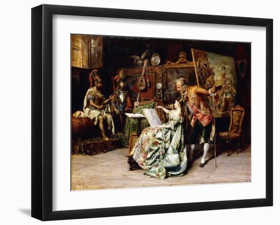 In the Artist's Studio, 1872-Cesare-Auguste Detti-Framed Giclee Print