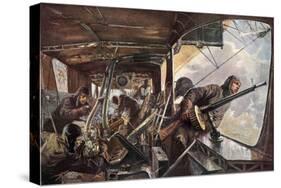 In the Back of a Zeppelin While Returning after a Succesful Attack on England-Felix Schwormstadt-Stretched Canvas