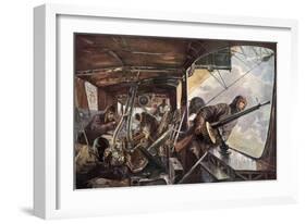 In the Back of a Zeppelin While Returning after a Succesful Attack on England-Felix Schwormstadt-Framed Giclee Print