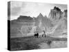 In the Bad Lands, C.1905 (B/W Photo)-Edward Sheriff Curtis-Stretched Canvas