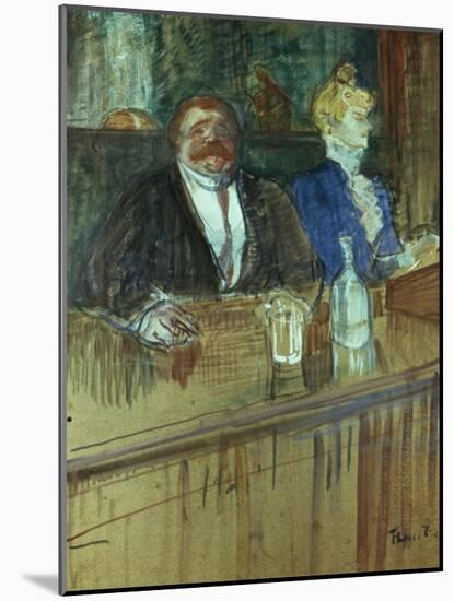 In the Bar: the Fat Proprietor and the Anaemic Cashier, 1898 (Gouache on Paper)-Henri de Toulouse-Lautrec-Mounted Giclee Print