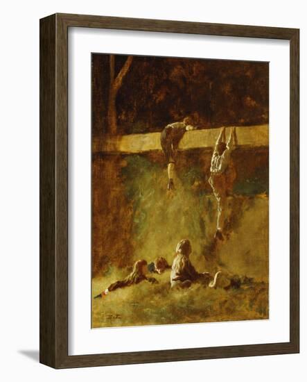 In the Barn-Eastman Johnson-Framed Giclee Print