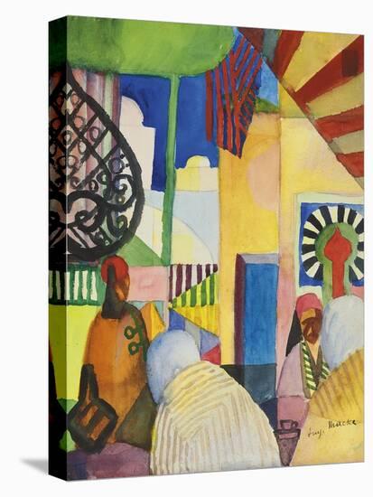 In the Bazaar, 1914-August Macke-Stretched Canvas