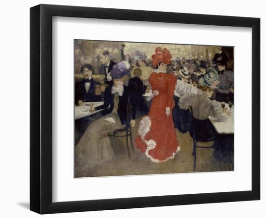 In the Café D'Harcourt at Paris-Henri Jacques Edouard Evenepoel-Framed Giclee Print