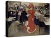 In the Café D'Harcourt at Paris-Henri Jacques Edouard Evenepoel-Stretched Canvas