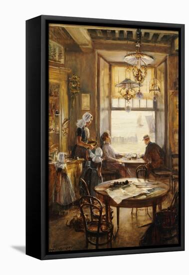 In the Cafe-Lieven Herremans-Framed Stretched Canvas