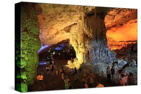 In the Cave of Awe Hang Sung Sot Grotto in Ha Long Bay, North Vietnam, Quang Ninh, Vietnam-null-Stretched Canvas