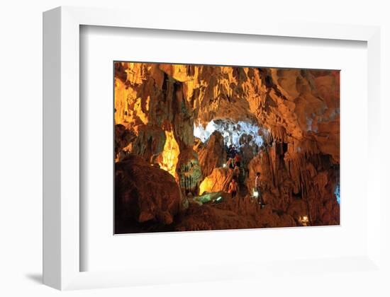 In the Cave of Awe Hang Sung Sot Grotto in Ha Long Bay, North Vietnam, Quang Ninh, Vietnam-null-Framed Art Print