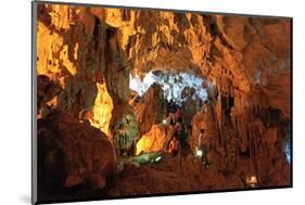 In the Cave of Awe Hang Sung Sot Grotto in Ha Long Bay, North Vietnam, Quang Ninh, Vietnam-null-Mounted Art Print