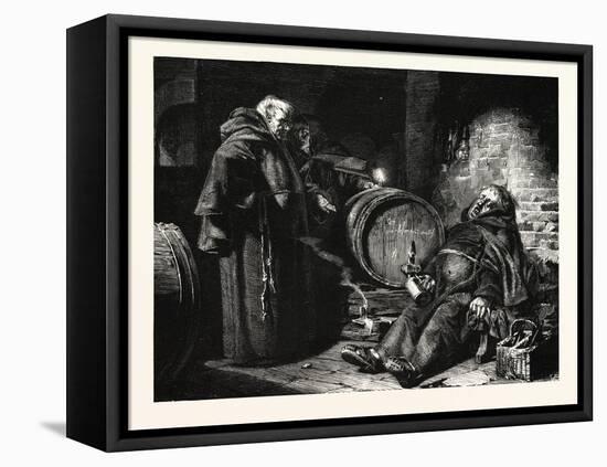 In the Cloister Cellar-Eduard Grutzner-Framed Stretched Canvas