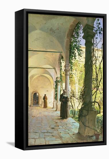 In the Cloisters of Santa Maria Jesus Monastery, in Taormina, 1885-Peder Mork Monsted-Framed Stretched Canvas