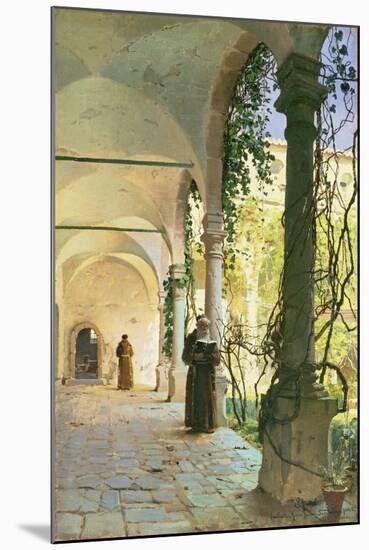 In the Cloisters of Santa Maria Jesus Monastery, in Taormina, 1885-Peder Mork Monsted-Mounted Giclee Print
