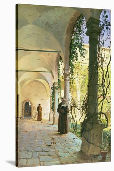 In the Cloisters of Santa Maria Jesus Monastery, in Taormina, 1885-Peder Mork Monsted-Stretched Canvas