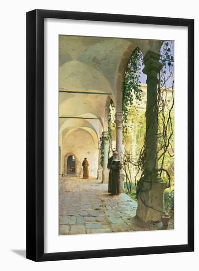 In the Cloisters of Santa Maria Jesus Monastery, in Taormina, 1885-Peder Mork Monsted-Framed Giclee Print