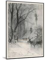In the Cold Weather the Wild Deer Come Closer to the House-Carl Frederic Aagaard-Mounted Art Print