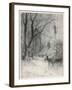 In the Cold Weather the Wild Deer Come Closer to the House-Carl Frederic Aagaard-Framed Art Print