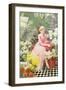 In the Conservatory, C.1920 (W/C on Paper)-Lucien Davis-Framed Giclee Print