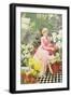 In the Conservatory, C.1920 (W/C on Paper)-Lucien Davis-Framed Giclee Print