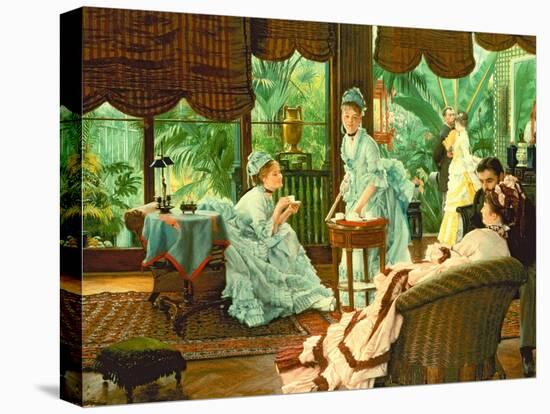 In the Conservatory-James Tissot-Stretched Canvas