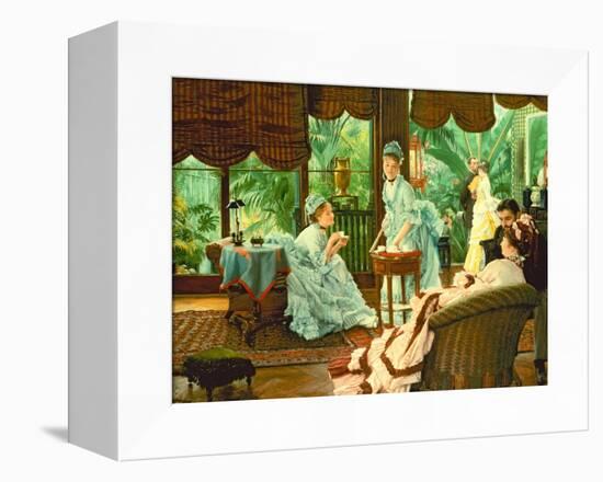 In the Conservatory-James Tissot-Framed Stretched Canvas