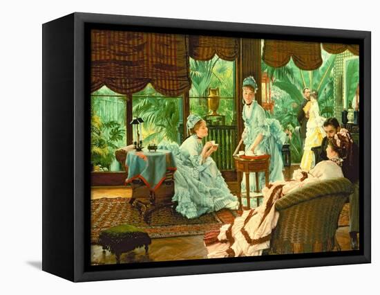 In the Conservatory-James Tissot-Framed Stretched Canvas