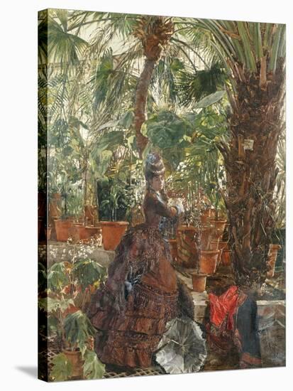 In the Conservatory-Edouard Frederic Wilhelm Richter-Stretched Canvas