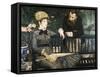 In the Conservatory-Edouard Manet-Framed Stretched Canvas