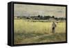 In the Cornfields at Gennevilliers, c.1875-Berthe Morisot-Framed Stretched Canvas
