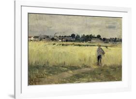 In the Cornfields at Gennevilliers, c.1875-Berthe Morisot-Framed Giclee Print