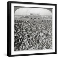 In the Court of the Jumma Mosque, Delhi, India, 1903-Underwood & Underwood-Framed Giclee Print