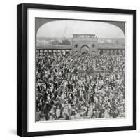 In the Court of the Jumma Mosque, Delhi, India, 1903-Underwood & Underwood-Framed Giclee Print