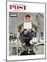 "In the Dentist's Chair" Saturday Evening Post Cover, October 19, 1957-Kurt Ard-Mounted Premium Giclee Print